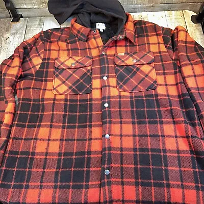 MATIX Mens Hoodie Flannel Button Jacket Mens Size Xl RIOT RED • $28