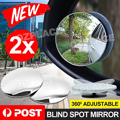 $4.95 • Buy 2x Blind Spot Car Van Rear View Mirror 360° Wide Angle Convex Mirrors Glass Au