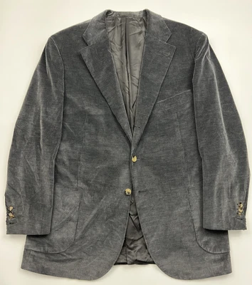 $245 • Buy DOMENICO VACCA Gray Corduroy Blazer Sport Coat Jacket Patch Pocket Dual Vent 1/1