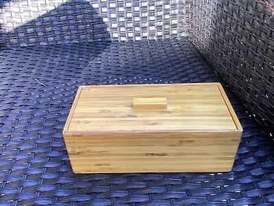 Bamboo Storage Box Trinkets Jewelry Etc  9” X 4 3/4” X 4 1/2” • $15.99