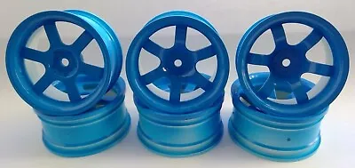 1/10 RC Drift Car Wheel Rims With Offsets 3mm 6mm 9mm Blue Volks 6 Spoke • £7.99