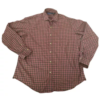 Ralph Lauren Polo Mens Size L Long Sleeve Button Up Plaid Shirt With Pocket  • $12.88