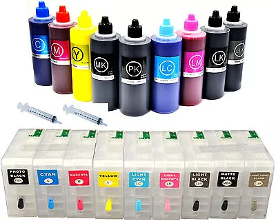 9x200ml UltraChrom K3 Ink For Pro Stylus 3800+9pcsx80ml Refillable Cartridges • $204.84