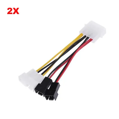 4Pin Molex To 3Pin Fan Power Cable Adapter Connector - 2pcs • $6.49
