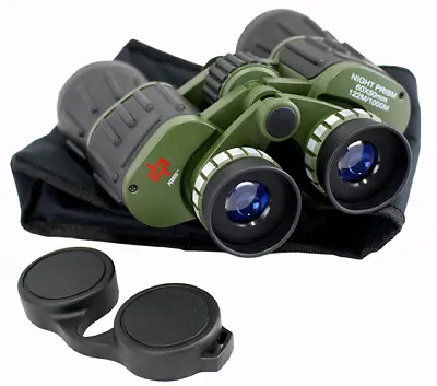 60x50 Day / Night Prism Black And Green Military Binoculars With Pouch New • $47.99