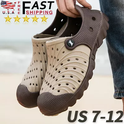 Men's Clogs Slip On Casual Shoes Waterproof Slippers Garden Beach Swim Sandals • $19.94