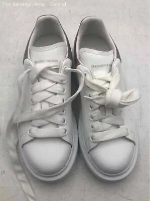 Alexander Mcqueen Womens White Leather Comfort Lace-Up Sneaker Shoes Size 36 • $49