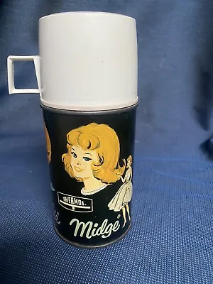 Vintage Rare Barbie Midge & Skipper  Lunchbox Thermos Only 1965 • $29.87