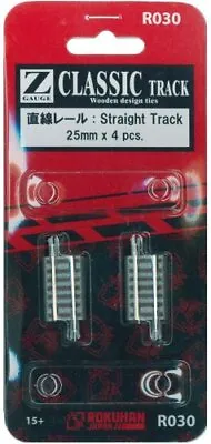 Rokuhan Z Gauge R030 Straight 25mm Rail (4 Pieces) • $22.72