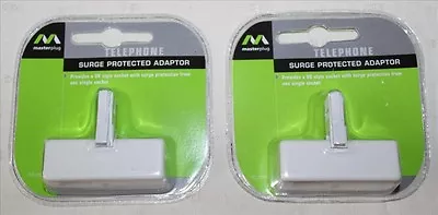 2 X Masterplug Telephone Socket Surge Adapters - New In Packets • £5.99