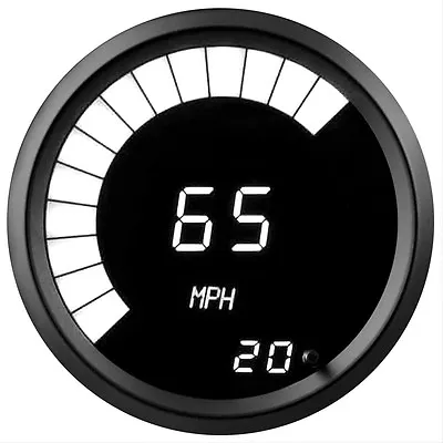 3 3/8  Universal Digital Memory Speedometer White LED Gauge Black Bezel USA Made • $84.66