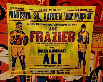 Muhammad Ali Newspaper Fabric Poster Boxing Sonny Liston 3 Feet X 2 Feet • $19.80