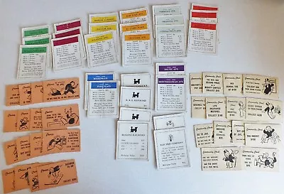 Vtg 1954 Monopoly Wood Tokens Vintage Money Title Deeds Cards Box Board • $9.99