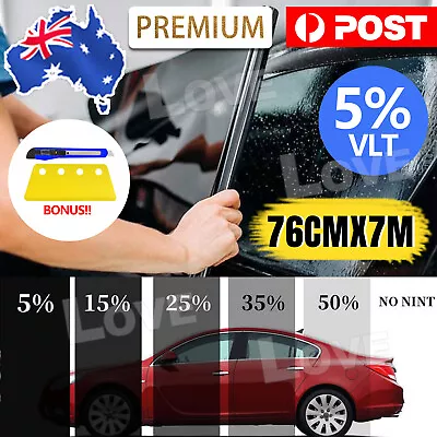 $19.45 • Buy Window Tint Film Black Roll VLT 5%  Car Home 76cmX7m Tinting Tools  Car Home