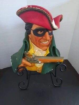 $20 • Buy SIGNED Vintage  Highwayman  Chalkware Head, Bosson, 1965, England, Flawed 