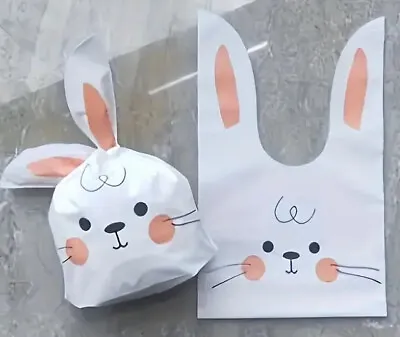 10 X  EASTER BUNNY HEAD SHAPE TREAT BAGS ~ EASTER SWEETS LOOT BAG ~  Gift Bags • £3.39