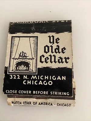 Match Corp Matchbook Ye Olde Cellar Chicago Ben Bodkin Food Advertising Vintage • $15.61