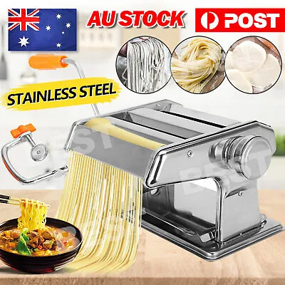 Pasta Noodle Maker Machine Cutter Fresh Spaghetti Roller 6 Thickness Settings AU • $24.95