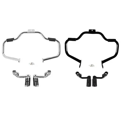 Mustache Engine Guard Crash Bar Footpegs Fit For Harley Softail Deluxe 2000-2017 • $84.80