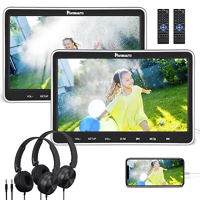 2x 10.1'' HD Car Headrest Portable DVD Player Monitor USB SD HDMI Video+Headsets • $188.28