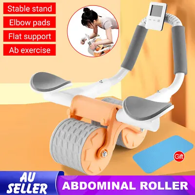 Automatic Rebound Ab Roller Wheel Abdominal Exercise Elbow Support Knee Mat Kit • $31.95