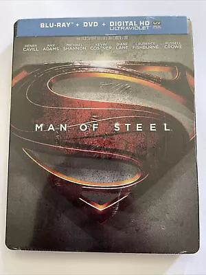 Superman MAN OF STEEL (Blu-Ray DVD) Collectible STEELBOOK) NEW~Sealed • $17.90