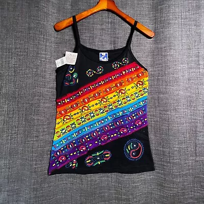 NWT Disney Made In Nepal Handmade Womens Tank Top XL Cheppo Colorful Shirt • $18