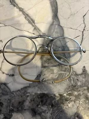 ✨VINTAGE✨ Willson Round Safety Goggles Glasses Steampunk - Biker - Clear Lens • $19.99