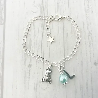 Girls Bracelet Ballerina Dancer Gymnast Unicorn Initial Letter Personalised Gift • £4.99