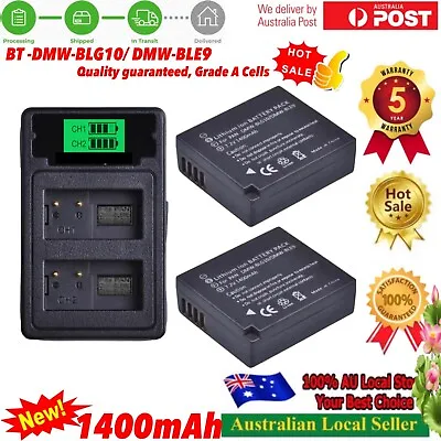 2x Battery DMW-BLG10 + Charger For Panasonic Lumix DMW-BLE9 DMC-GX85 DMC-LX100 • $38.80