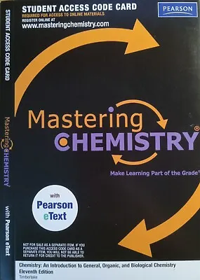 Mastering Chemistry With Pearson EText Student Access Code Card • $40