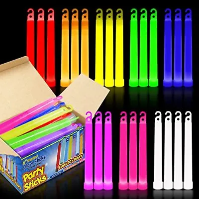Glow Sticks Bulk Wholesale 25 6” Industrial Grade Light Sticks Assorted • $21.19