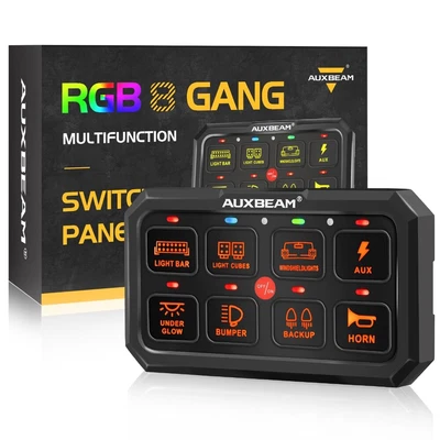 $279.99 • Buy Auxbeam RA80XL RGB 8 Gang Auxiliary Multifunction Switch Panel Universal Truck