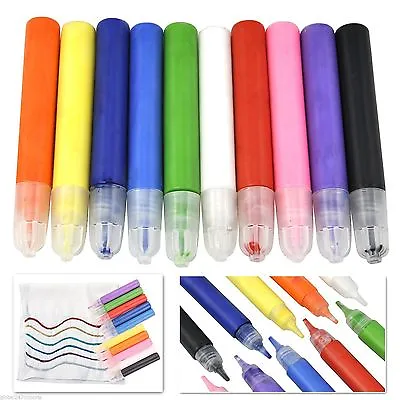 8 Pack Fabric Paints Pens Permanent T-shirt Clothes Designs Assorted Colours • £4.45