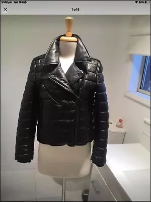$199 • Buy Alexander Wang Leather Puffer Jacket 38 - 10-12