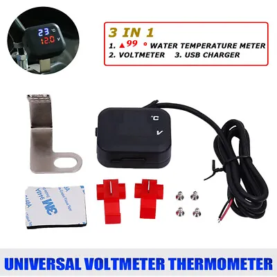 3 In 1 Voltmeter Air Temperature Meter With Usb Charger For YAMAHA YZF R1 R6 R7 • $13.84
