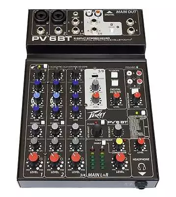 Peavey PV 6 BT 120US 6-channel Mixer With Effects And Bluetooth • $189.99