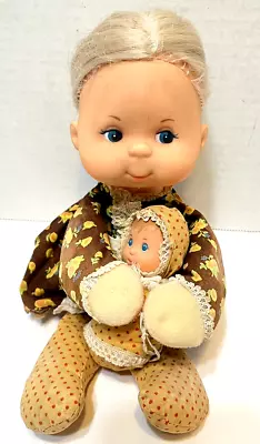 Vintage Mattel 1975 Mama And Baby Beans Lap Sitter Doll With Baby • $15.90