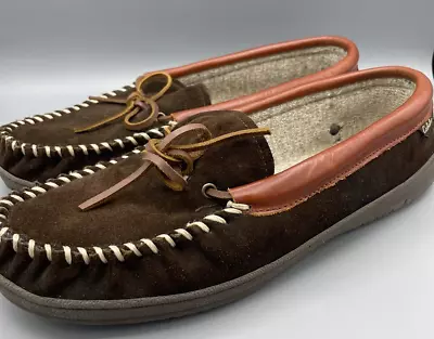 Cabela's Brown  Suede Slippers Moccasins Slip On Mens Size 12 • $21.88