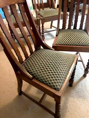 $49.95 • Buy Vintage Antique 6 X High Back Chairs Barley Twist Legs Circa 1920s To 1940s
