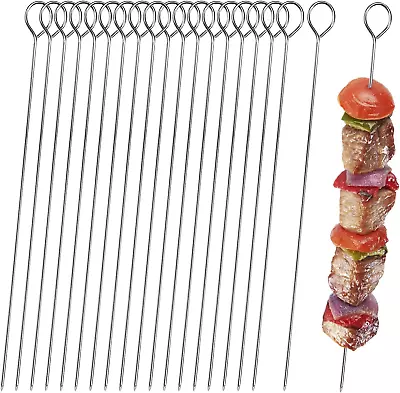 30Cm Kebab Skewers Stainless Steel 20Pcs Metal BBQ Grill Skewers Sticks Metal  • £7.91