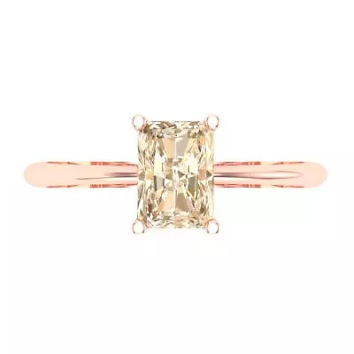 1ct Radiant Natural Morganite Solid 18k Pink Gold Statement Wedding Bridal Ring • $346.41