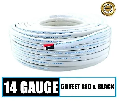 $36.95 • Buy 14 Gauge AWG Marine Grade Wire Cable Tinned OFC Copper Duplex 14/2 - 50 Feet