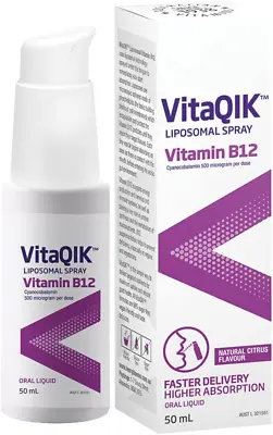 Henry Blooms VitaQIK Vitamin B12 Liposomal Spray 50mL Faster & Higher Absorption • $22.54