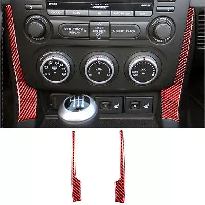 2Pcs Red Carbon Fiber Central Console Side Panel Cover Trim For Mazda MX-5 Miata • $14.78