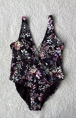 Hobie Burgundy Floral One-Piece Swimsuit Medium • $15