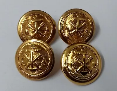 Genuine Naval Artillery Anchor & Cannon Insignia Shank Buttons  X4 ASBT199 • £9.99