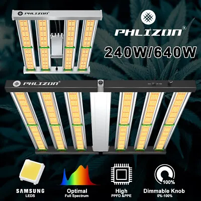 Phlizon 640W 240W LED Grow Light Full Spectrum Lamp For Indoor Plants VEG Bloom • $229.99