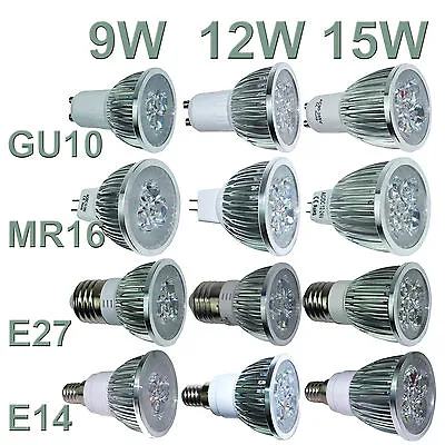 MR16 GU10 E27 E14 9W 12W 15W Dimmable LED Spotlight Light Bulb Bright Lamps • $3.70