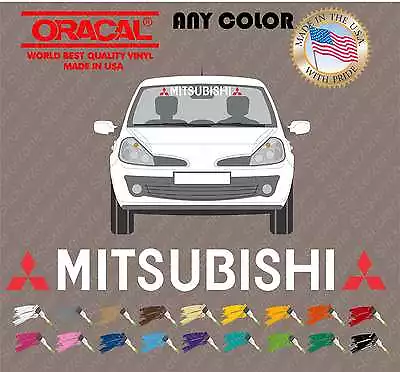 Mitsubishi Vinyl Windshield Banner Decal Sticker Car Sport Racing • $9.99